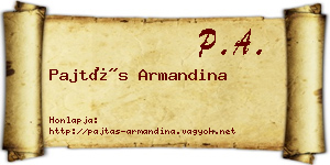 Pajtás Armandina névjegykártya